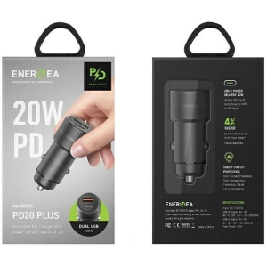 Hurtownia GSM - ENERGEA Alu Drive PD20+ autós töltő USB-A, USB-C, PD, QC 3.0, 38W szürke/gunmetal - ENG110 - {ean13} - Hurt