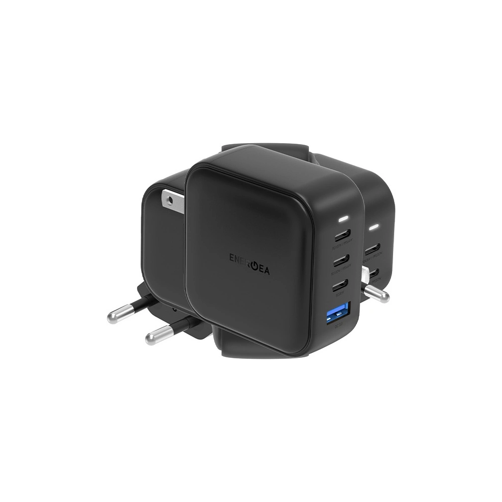 Hurtownia GSM - Síťová nabíječka ENERGEA US+EU Travelite GAN100 USB-A, 3xUSB-C, PD, PPS, QC 3.0, 100W černá/black - ENG113 - {ean13} - Hurt