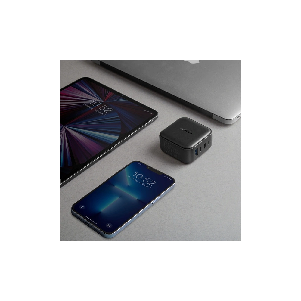 Hurtownia GSM - ENERGEA US+EU Travelite GAN100 USB-A hálózati töltő, 3xUSB-C, PD, PPS, QC 3.0, 100W fekete - ENG113 - {ean13} - Hurt