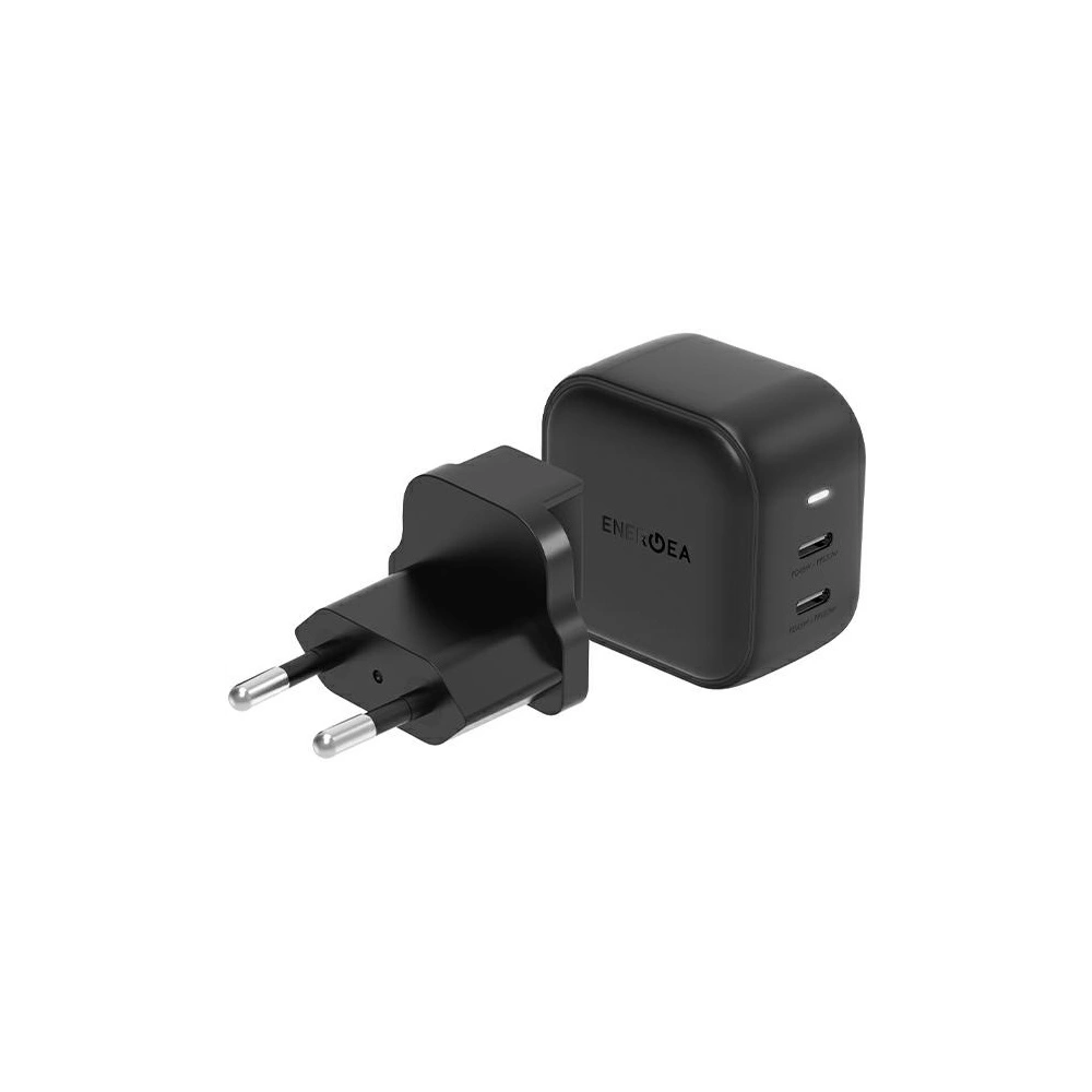 Hurtownia GSM - Încărcător de rețea ENERGEA US+EU Travelite GAN45 2xUSB-C, PD, PPS, 45W negru/black - ENG114 - {ean13} - Hurt