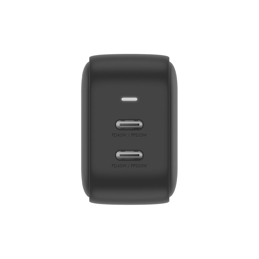 Hurtownia GSM - Síťová nabíječka ENERGEA US+EU Travelite GAN45 2xUSB-C, PD, PPS, 45W černá/black - ENG114 - {ean13} - Hurt