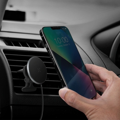 Uchwyt samochodowy z ładowarką indukcyjną ENERGEA MagDrive na kokpit / do kratki nawiewu czarny/black MagSafe