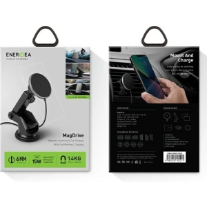 Hurtownia GSM - Energia MagDrive autós tartó induktív töltővel, fekete színben, műszerfalra / szellőzőrácsra, MagSafe kompatibilis. - ENG115 - {ean13} - Hurt