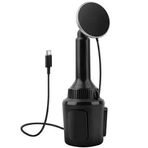 Uchwyt samochodowy z ładowarką indukcyjną ENERGEA MagDrive z uchwytem na kubek do kratki nawiewu czarny/black MagSafe