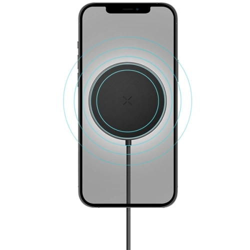 Uchwyt samochodowy z ładowarką indukcyjną ENERGEA MagDrive z uchwytem na kubek do kratki nawiewu czarny/black MagSafe