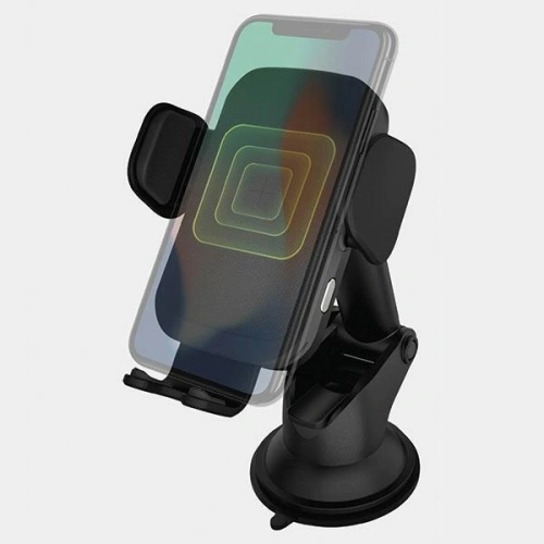 Uchwyt samochodowy z ładowarką indukcyjną ENERGEA Wimount Sense 2.0 na kokpit / szybę / do kratki nawiewu czarny/black