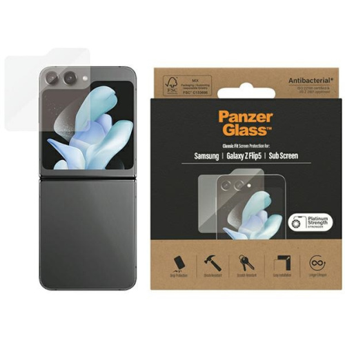 PanzerGlass Distributor - 5711724073373 - PZG484 - PanzerGlass Classic Fit Samsung Galaxy Z Flip5 Screen Protection Antibacterial - B2B homescreen