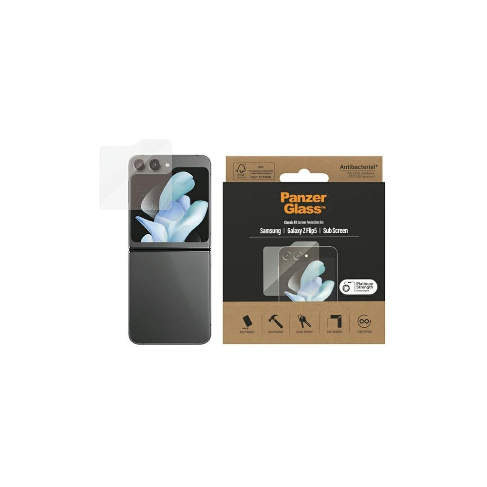 Hurtownia GSM - Sticlă securizată PanzerGlass Classic Fit Samsung Galaxy Z Flip5 Protecție ecran Antibacteriană - PZG484 - {ean13} - Hurt