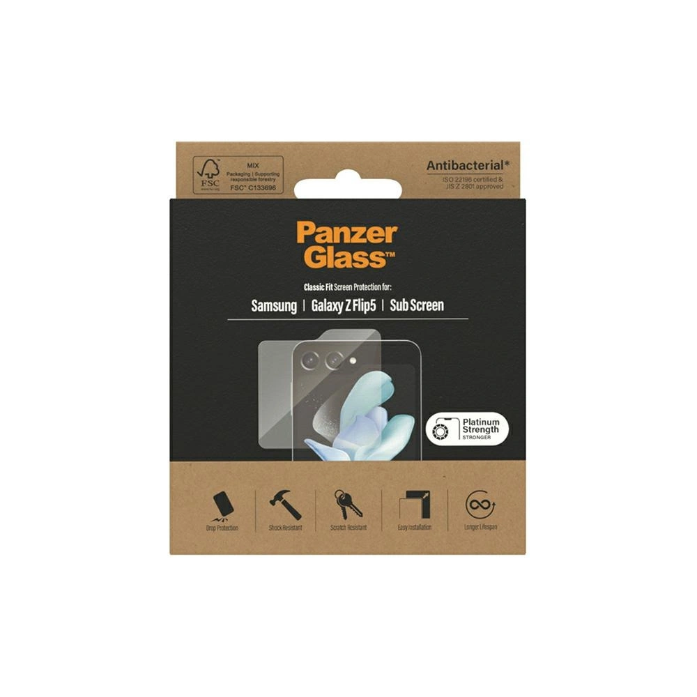 Hurtownia GSM - Sticlă securizată PanzerGlass Classic Fit Samsung Galaxy Z Flip5 Protecție ecran Antibacteriană - PZG484 - {ean13} - Hurt