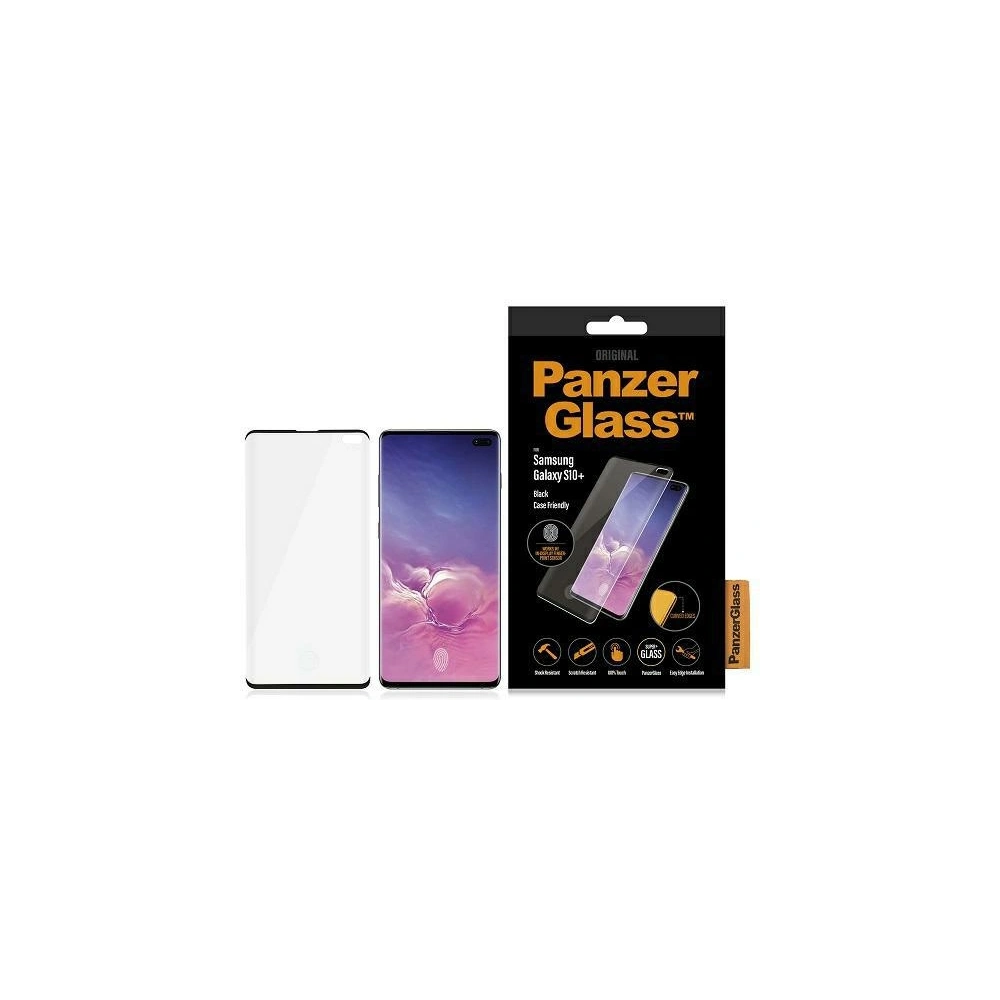 Hurtownia GSM - Gehärtetes Glas PanzerGlass Curved Super+ Samsung Galaxy S10+ Plus Case Friendly Finger Print schwarz - PZG495 - {ean13} - Hurt