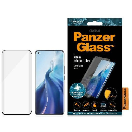 Hurtownia PanzerGlass - 5711724080357 - PZG496 - Szkło hartowane PanzerGlass Curved Super+ Xiaomi Mi 11 / Mi 11 Ultra Case Friendly Antibacterial czarne - B2B homescreen