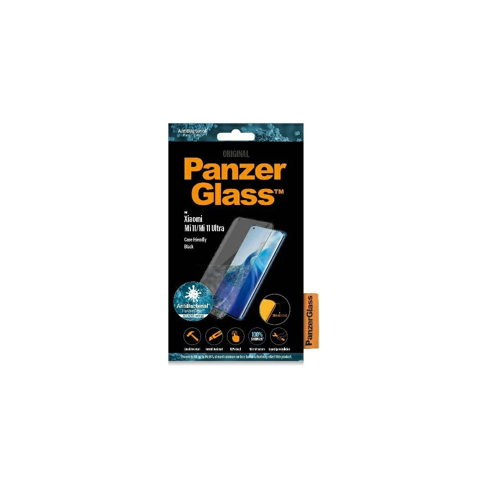 Hurtownia GSM - Edzett üveg PanzerGlass Curved Super+ Xiaomi Mi 11 / Mi 11 Ultra Tokbarát Antibakteriális fekete - PZG496 - {ean13} - Hurt
