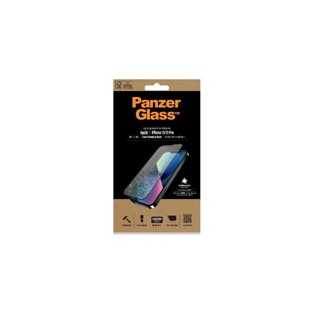 Wholesale PanzerGlass E2E Anti-Glare Apple iPhone 13 / 13 Pro Case Friendly AntiBacterial MicroFracture black - PZG499 - {ean13} - Hurt