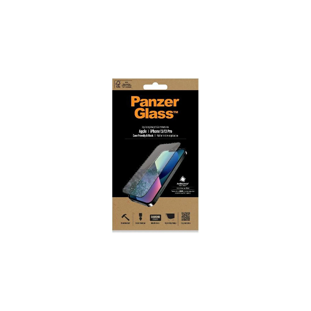 Wholesale PanzerGlass E2E Microfracture Apple iPhone 13 / 13 Pro Case Friendly AntiBacterial black - PZG500 - {ean13} - Hurt