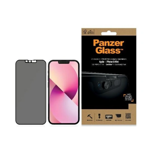 Szkło hartowane PanzerGlass E2E Microfracture Apple iPhone 13 Mini Case Friendly CamSlider Privacy Antibacterial czarne