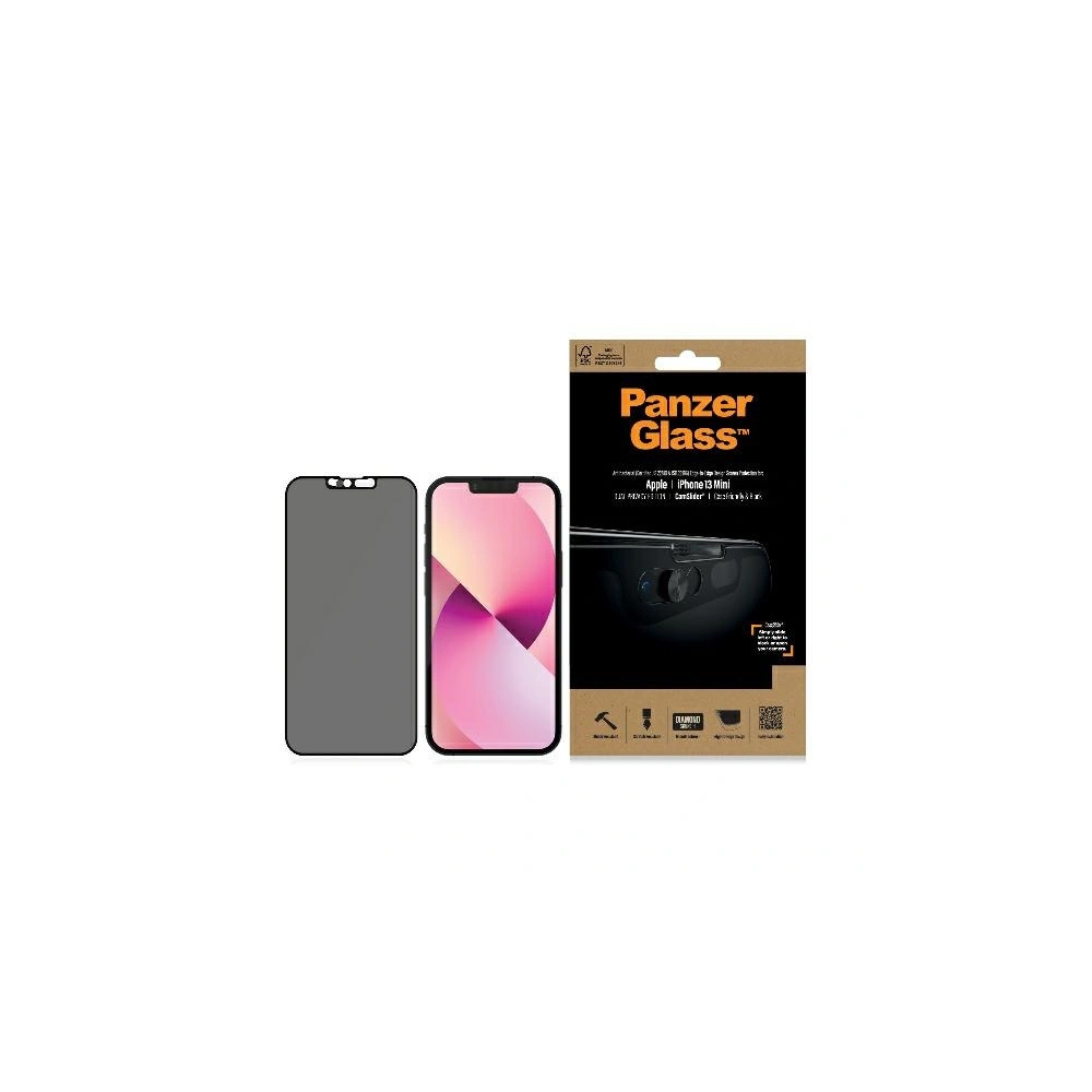 Wholesale PanzerGlass E2E Microfracture Apple iPhone 13 Mini Case Friendly CamSlider Privacy Antibacterial black - PZG501 - {ean13} - Hurt