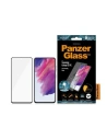 Gehärtetes Glas PanzerGlass E2E Mikroriss Samsung Galaxy S21 FE Hülle freundlich für Fingerabdruck antibakteriell schwarz