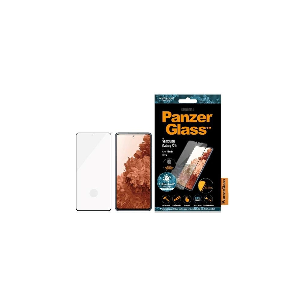 Hurtownia GSM - Sticlă securizată PanzerGlass E2E Microfracture Samsung Galaxy S21+ Plus Case Friendly Finger Print AntiBacterial neagră - PZG504 - {ean13} - Hurt