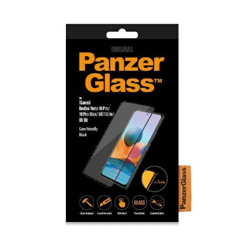 Szkło hartowane PanzerGlass E2E Regular Xiaomi Redmi Note 10 Pro / 10 Pro Max / Mi 11i / Poco F3 Case Friendly czarne