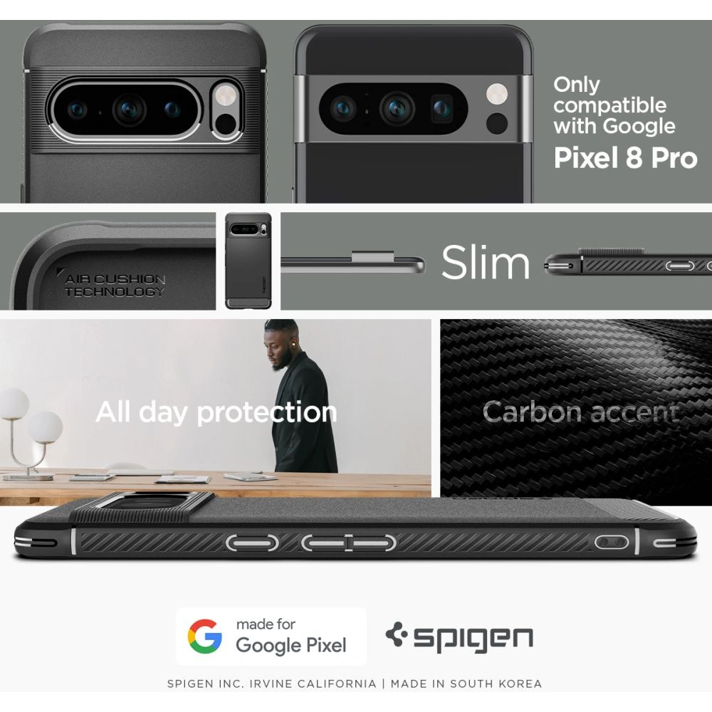 Hurtownia GSM - Etui Spigen Rugged Armor Google Pixel 8 Pro Matt Fekete - SPN3137 - {ean13} - Hurt