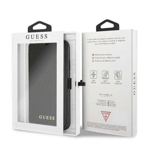 Etui Guess GUFLBKI65IGLBK Apple iPhone XS Max black/czarny book Iridescent