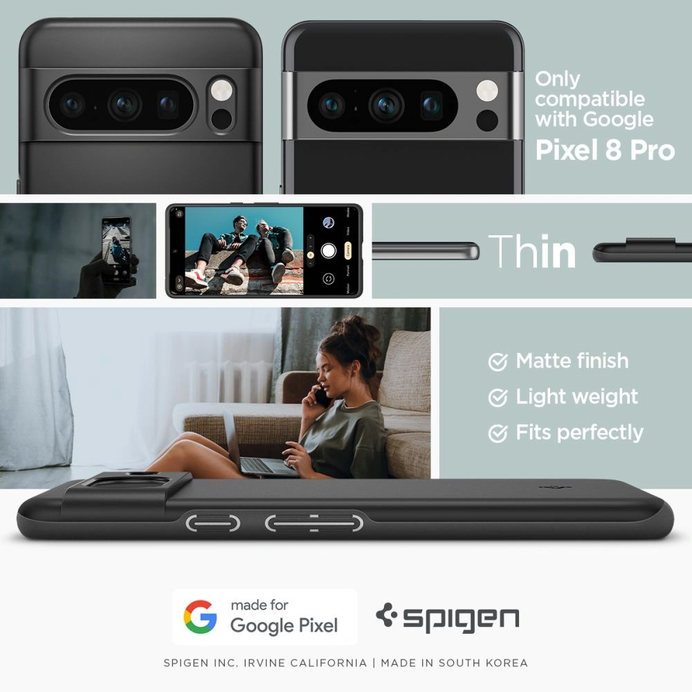 Hurtownia GSM - Etui Spigen Thin Fit Google Pixel 8 Pro Negru - SPN3142 - {ean13} - Hurt