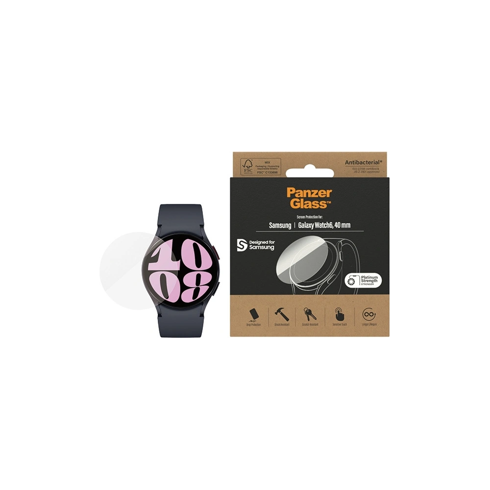 Hurtownia GSM - Sticlă călită PanzerGlass Samsung Galaxy Watch6 40mm Protecție pentru Ecran Antibacteriană - PZG515 - {ean13} - Hurt