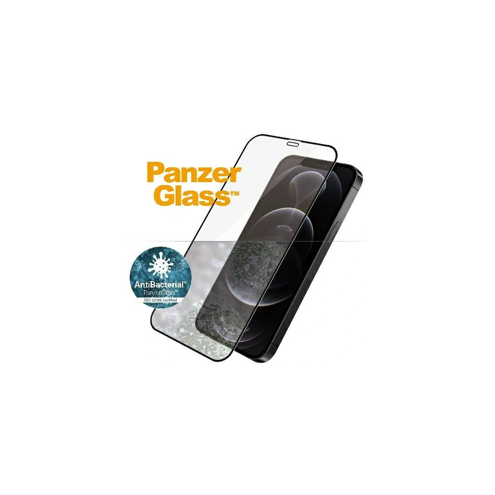 Wholesale PanzerGlass Pro E2E Super+ Apple iPhone 12 / 12 Pro Case Friendly AntiBacterial MicroFracture black - PZG521 - {ean13} - Hurt