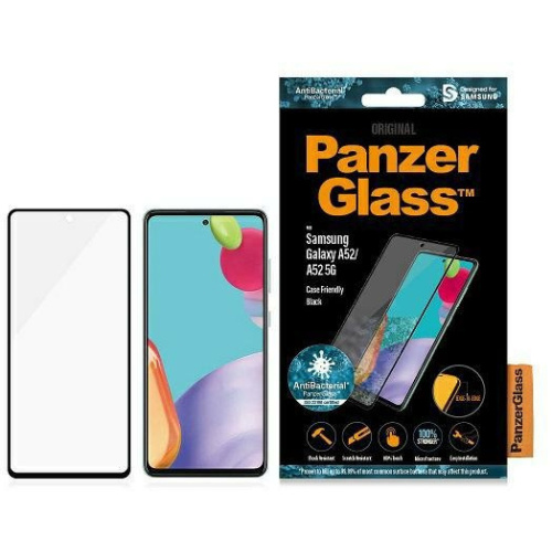 Hurtownia PanzerGlass - 5711724872532 - PZG522 - Szkło hartowane PanzerGlass Pro Microfracture Samsung Galaxy A52 / A52 5G / A53 5G Case Friendly AntiBacterial czarne - B2B homescreen