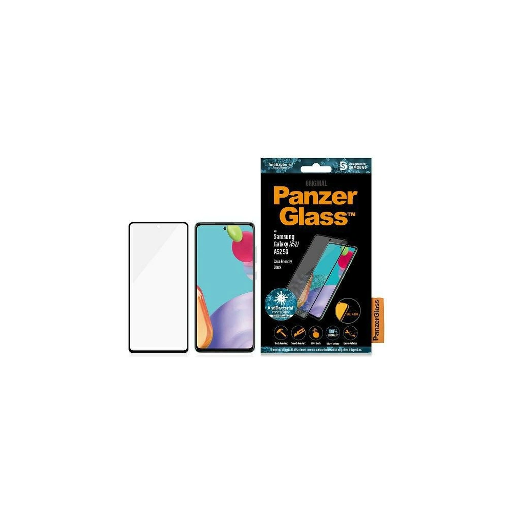 Wholesale PanzerGlass Pro Microfracture Samsung Galaxy A52 / A52 5G / A53 5G Case Friendly AntiBacterial black - PZG522 - {ean13} - Hurt