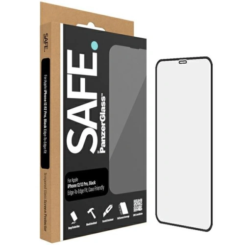 Szkło hartowane SAFE by PanzerGlass Apple iPhone 12 / 12 Pro Screen Protection Edge-to-Edge czarne