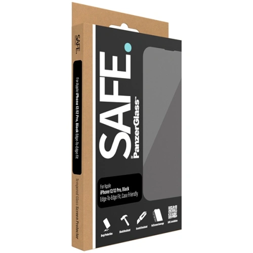 Szkło hartowane SAFE by PanzerGlass Apple iPhone 12 / 12 Pro Screen Protection Edge-to-Edge czarne