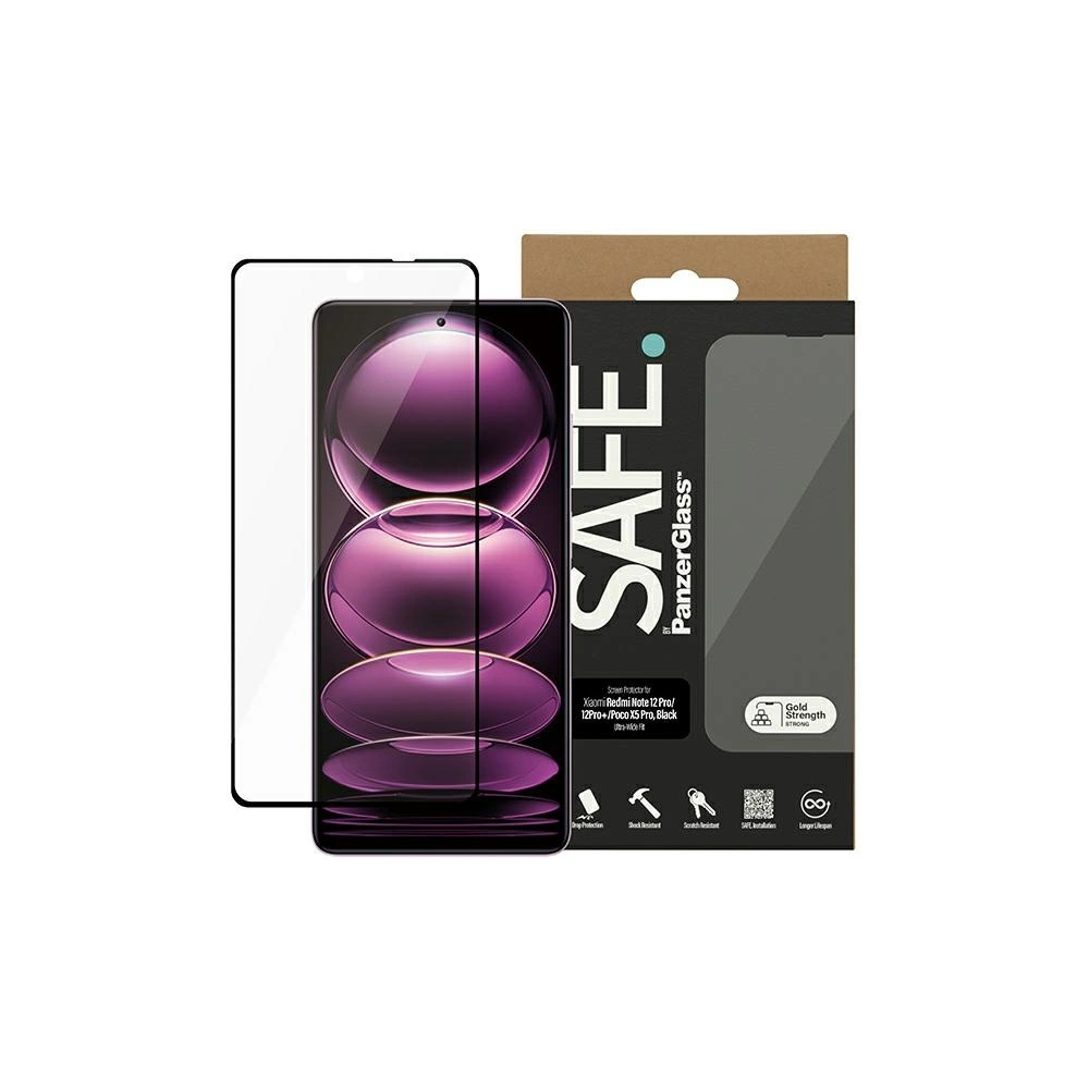 Hurtownia GSM - Edzett üveg SAFE by PanzerGlass Xiaomi Mi 12 Pro 5G / 12 Pro Plus 5G / Poco X5 Pro Képernyővédő Ultra-Wide Fit fekete - PZG555 - {ean13} - Hurt