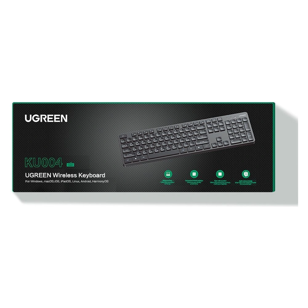 Hurtownia GSM - UGREEN KU004 2.4GHz fekete vezeték nélküli billentyűzet - UGR1746 - {ean13} - Hurt