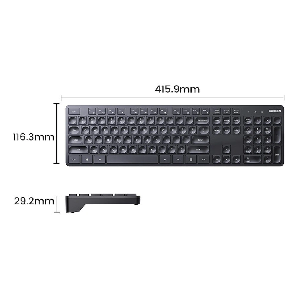 Hurtownia GSM - Drahtlose Tastatur UGREEN KU004 2,4 GHz schwarz - UGR1746 - {ean13} - Hurt