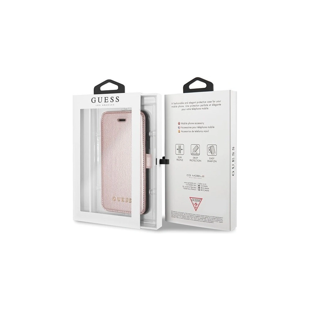 Hurtownia GSM - Etui Guess GUFLBKI8IGLRG Apple iPhone SE 2022/SE 2020/8/7 růžové zlato/růžovo-zlaté book Iridescent - GUE010RS - {ean13} - Hurt
