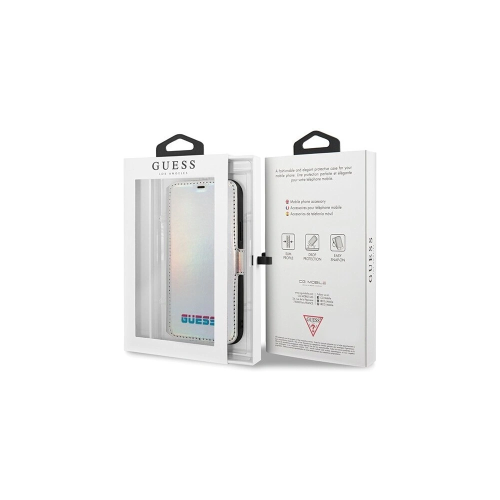 Hurtownia GSM - Etui Guess GUFLBKN58BLD Apple iPhone 11 Pro srebrny/silver book Iridescent - GUE018SLV - {ean13} - Hurt