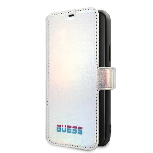 Etui Guess GUFLBKN65BLD Apple iPhone 11 Pro Max srebrny/silver book Iridescent