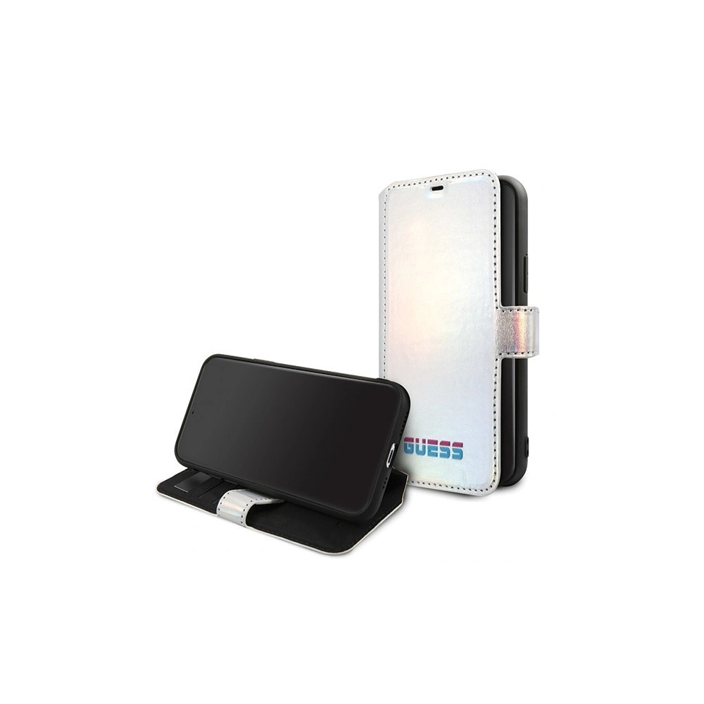 Hurtownia GSM - Etui Guess GUFLBKN65BLD Apple iPhone 11 Pro Max stříbrný/silver book Iridescent - GUE020SLV - {ean13} - Hurt