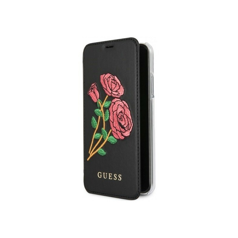 Hurtownia Guess - 3700740406762 - GUE023BLK - Etui Guess GUFLBKPXEROBK Apple iPhone X black/czarny book Flower Desire - B2B homescreen