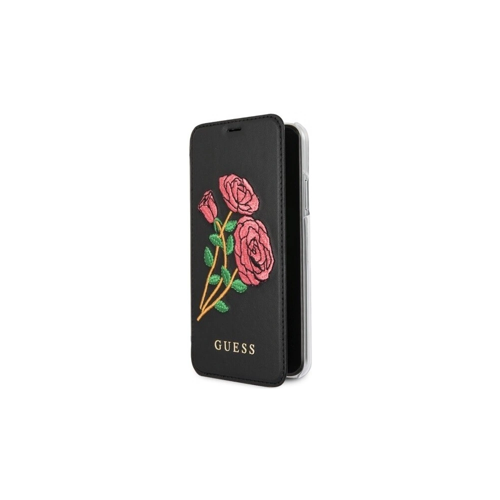 Hurtownia GSM - Etui Guess GUFLBKPXEROBK Apple iPhone X černé/kniha Flower Desire - GUE023BLK - {ean13} - Hurt