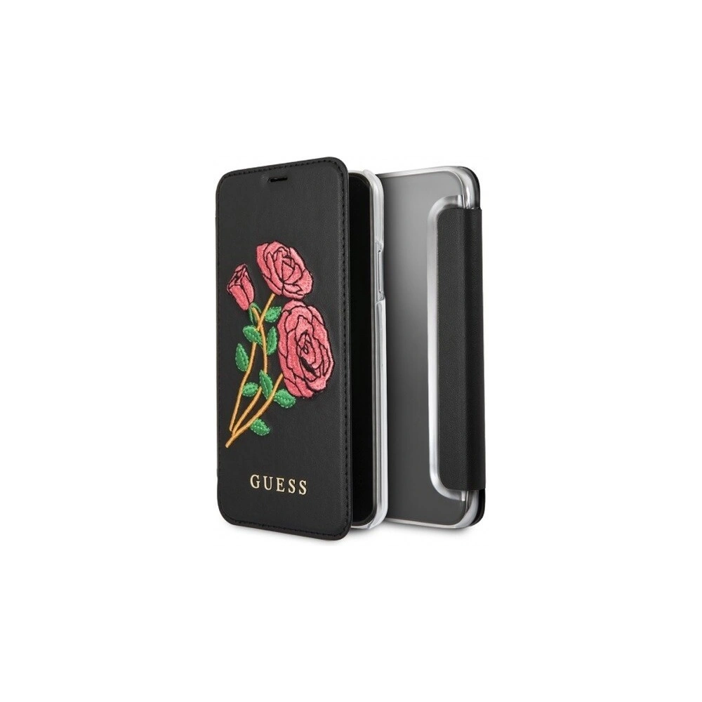 Hurtownia GSM - Etui Guess GUFLBKPXEROBK Apple iPhone X černé/kniha Flower Desire - GUE023BLK - {ean13} - Hurt