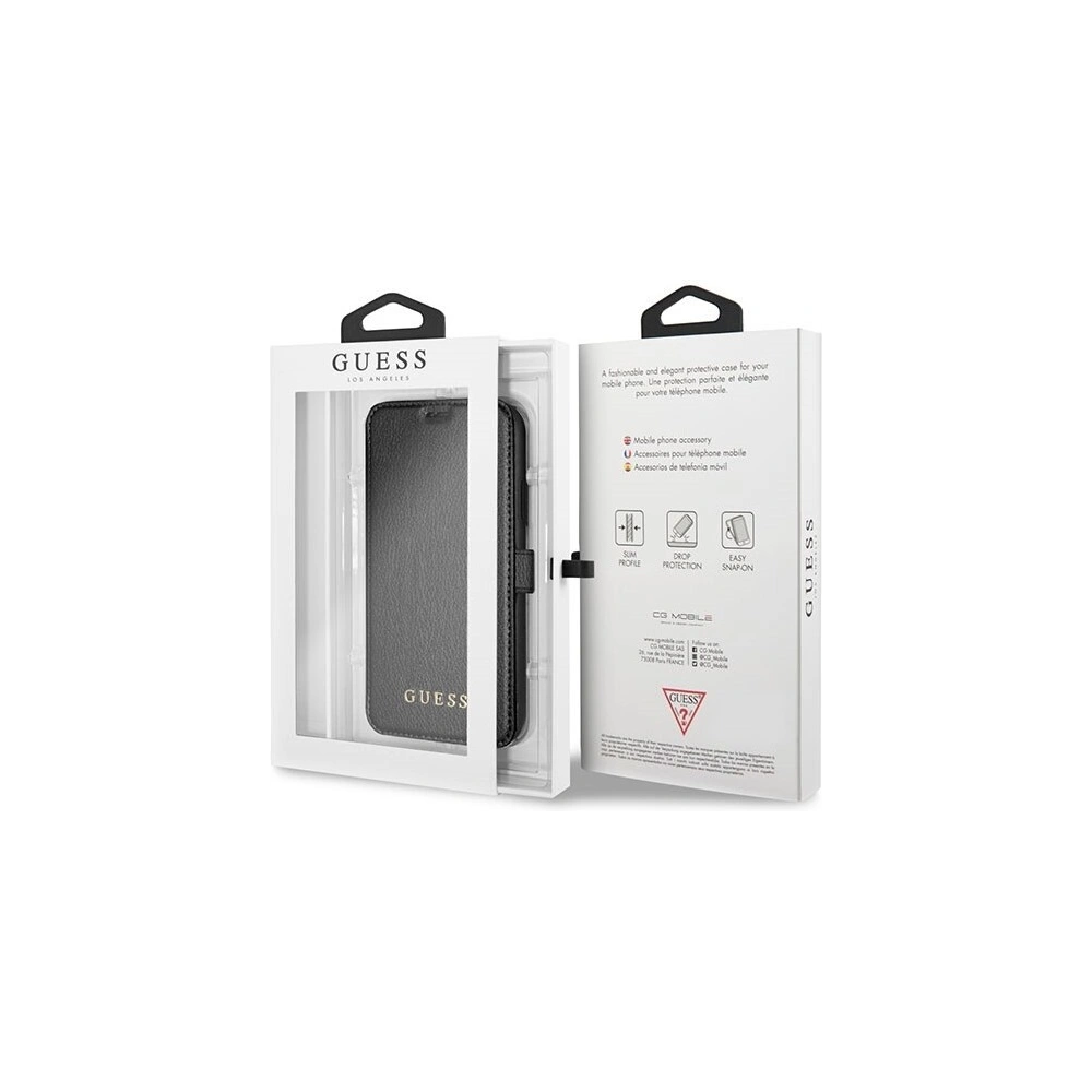 Hurtownia GSM - Etui Guess GUFLBKPXIGLBK Apple iPhone X/XS černé/kniha Iridescent - GUE026BLK - {ean13} - Hurt