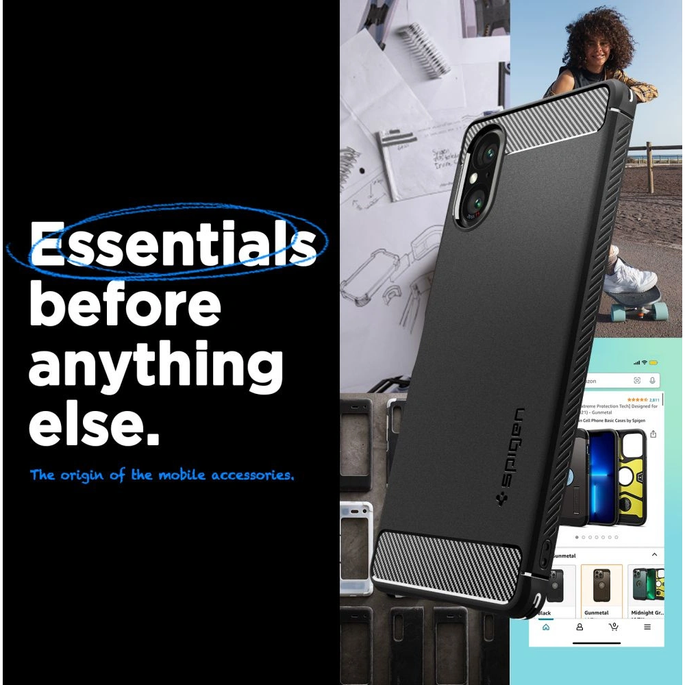 Hurtownia GSM - Etui Spigen Rugged Armor Sony Xperia 5 V Matná Černá - SPN3150 - {ean13} - Hurt