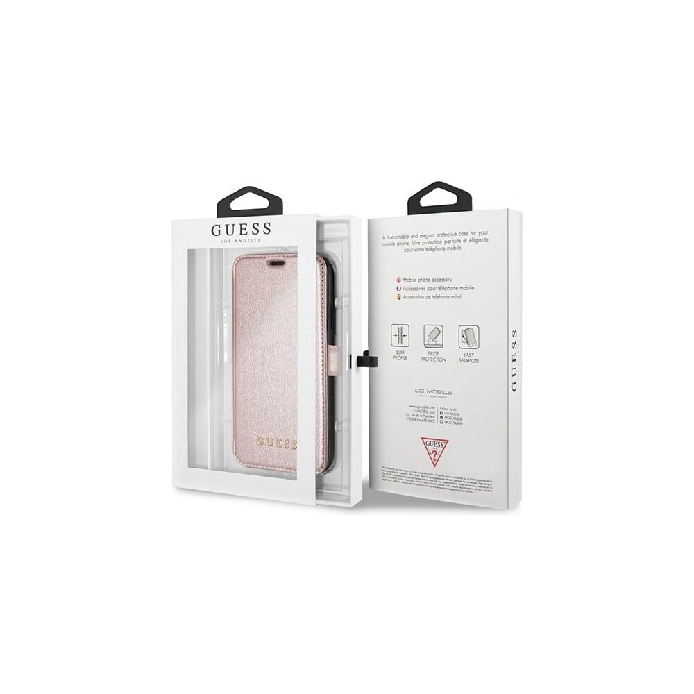 Hurtownia GSM - Etui Guess GUFLBKPXIGLRG Apple iPhone X/XS růžově zlatá/růžovo-zlatá kniha Iridescent - GUE028RS - {ean13} - Hurt