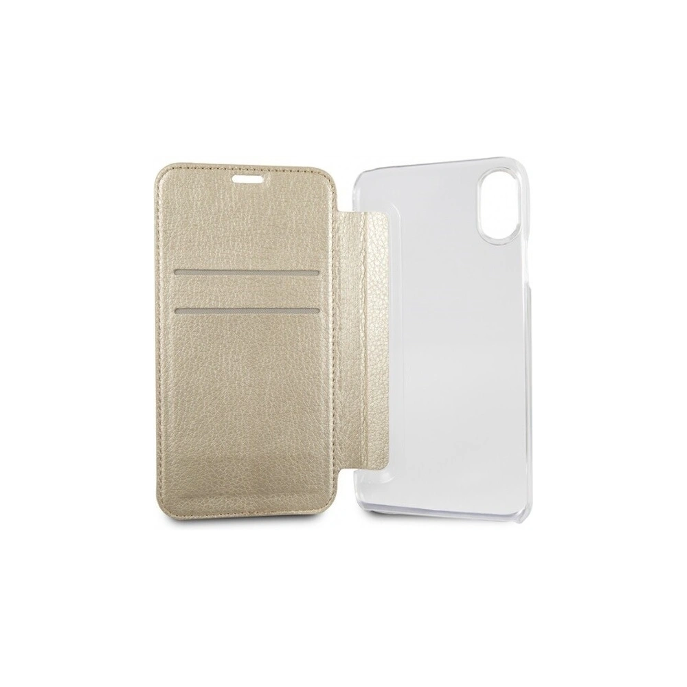 Hurtownia GSM - Etui Guess GUFLBKPXIGLTGO Apple iPhone X/XS zlaté/złoty kniha Iridescent - GUE030GLD - {ean13} - Hurt