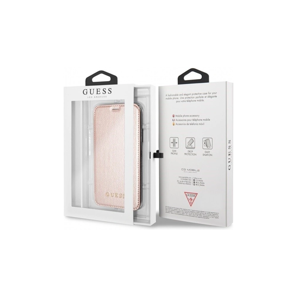 Hurtownia GSM - Etui Guess GUFLBKPXIGLTRG Apple iPhone X/XS růžově zlaté/kniha Iridescent - GUE031RS - {ean13} - Hurt