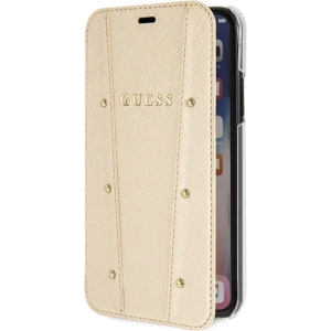 Hurtownia GSM - Etui Guess GUFLBKPXKAILGO Apple iPhone X / XS book Kaia Saffiano auriu/gold - GUE2980 - {ean13} - Hurt
