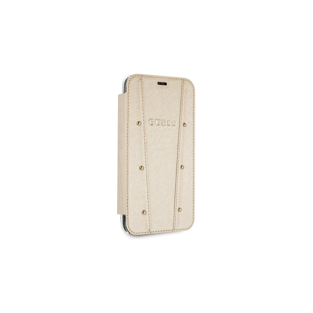 Hurtownia GSM - Etui Guess GUFLBKPXKAILGO Apple iPhone X / XS book Kaia Saffiano auriu/gold - GUE2980 - {ean13} - Hurt