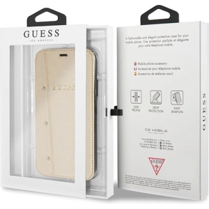 Hurtownia GSM - Etui Guess GUFLBKPXKAILGO Apple iPhone X / XS könyv Kaia Saffiano arany/zöld - GUE2980 - {ean13} - Hurt